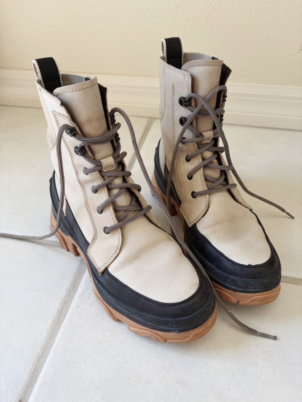 Sorel Brex Waterproof Leather Chunky Lace-Up Tan Boot - Picture 2 of 6